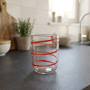 Verre à eau décoratif classique 400 ml avec bouchon à paille rayé en spirale, résistant au lave-vaisselle, réutilisable, pour la maison, les mariages, les fêtes, les cadeaux - Product Image 2