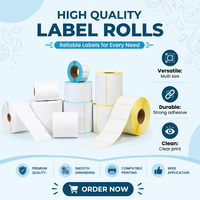 Label Pengiriman Alamat Warna Thermal Langsung Gulungan Fanfold Tahan Air 4x1 4x2 4x3 4x4 4x6 4x8 Inci Stiker Label Thermal