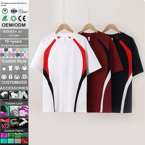 Camiseta de Alta Calidad con Diseño Nuevo, Logotipo Personalizado Impreso, Estilo Preppy de Color en Contraste, 220 GSM, 100% Algodón, Transpirable y Ecológica para Parejas - Product Image 2