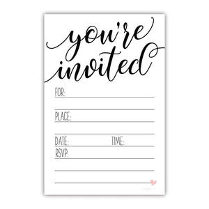 Stampa personalizzata Design <span class=keywords><strong>dolce</strong></span> cuore <span class=keywords><strong>sei</strong></span> invitato inviti classici biglietti d'invito Script con buste - Product Image 2