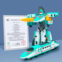 Mobil Mecha Transformasi Tiga-dalam-Satu, Mainan Kereta Transformasi Manual, Mainan Mobil Anak, Mainan Kereta Dua Arah, Robot