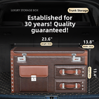 Organisateur de coffre de voiture universel, organisateur de voiture portable, organisateur d'accessoires de voiture, boîte de rangement pour bagages, sac de rangement en cuir imperméable pour SUV