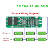 Marque d'origine 3S 20A Li-ion Chargeur de batterie au lithium PCB BMS Protection Board 18650 12.6V Lipo Cell Module Made in China