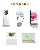 Kiosque publicitaire vertical sur pied avec logo personnalisé OEM ODM, affichage numérique OLED transparent avec matériel inclus