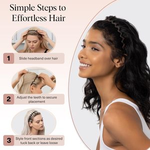 <span class=keywords><strong>Serre</strong></span>-têtes en <span class=keywords><strong>zigzag</strong></span> pour femmes - Accessoires de mode, styles ondulés pour cheveux lissés, confortables, réglables, avec peigne intégré, écologiques - Product Image 5