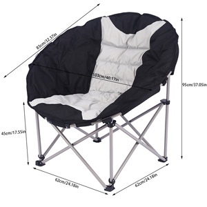 Cross-border Autumn Winter Warm <b>Padded</b> Moon <b>Chair</b> Outdoor Leisure Camping Portable Single Sofa <b>Folding</b> <b>Chair</b> Mail Packing - Product Image 1