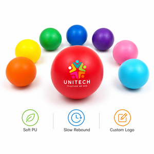 Personalized Round Stress <b>Ball</b> with Custom Logo Soft PU Foam <b>Squeeze</b> <b>Balls</b> Multiple Colors Bulk Promotional Items for Events - Product Image 1
