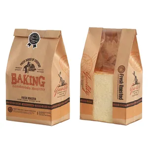Food grade bread paper bag grease proof bread bag and take away fast food paper bag