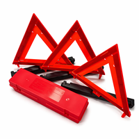 Kit de signalisation d'urgence avec boîte de rangement, ensemble de 3 réflecteurs, plastique robuste, rouge Gyatso