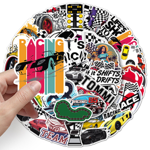 50 pezzi di vendita di fabbrica dei cartoni animati serie di <span class=keywords><strong>Auto</strong></span> Cool <span class=keywords><strong>Auto</strong></span> da corsa adesivo personalizzato per tazza portatile - Product Image 6