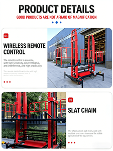 4 मीटर 6 मीटर 8 मीटर 8 मीटर लिफ्ट 1000 किलोग्राम भार मोबाइल इलेक्ट्रिक लिफ्टिंग मचान मचान मंच मंच - Product Image 3