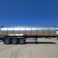 Semi-remorque citerne à 3 essieux pour aliments liquides, en acier inoxydable, pour le transport de lait frais