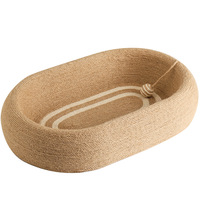 Lit-griffoir ovale spacieux et durable en sisal pour chats de grande taille – Mobilier pour animaux de compagnie, idéal pour griffer et se reposer