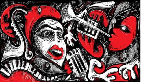 Design personalizado estéreo grafite abstrato música arte mural de