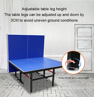 Table de tennis de table d'intérieur de qualité professionnelle Table de ping-pong pliable mobile moderne avec filet