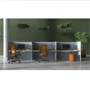 QUMUN melamine soundproof call center workstation multi-person staff desk modular office workstation