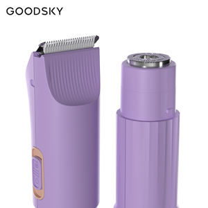 GOODSKY <span class=keywords><strong>Rasoir</strong></span> Électrique <span class=keywords><strong>Femme</strong></span> Rechargeable 2-en-1 à Double Tête, Tondeuse Bikini et Épilateur Facial Indolore Portable pour Usage Domestique - Product Image 3
