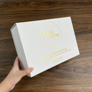 Luxury Collapsible Magnetic Closure Box Custom Gold <b>Hot</b> Stamping Logo Foldable Magnet Gift Box For Garment Cosmetic Packaging - Product Image 2