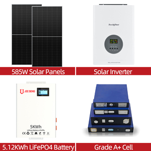 Kit complet de panneaux solaires hors réseau 3,6 kW 5,12 kWh, système d'énergie solaire LiFePO4 avec onduleur solaire monophasé <span class=keywords><strong>pour</strong></span> usage domestique - Product Image 2