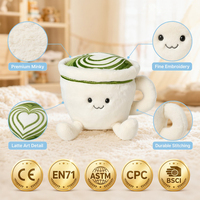 Peluche personnalisée Kawaii Matcha Latte, jouet en peluche en forme de tasse de boisson de dessin animé, animal en peluche doux en Minky, forme alimentaire, peluche personnalisée, fabricant OEM