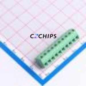 MX127S-3.81-10P-GN01-Cu-Y-A Screw Terminal Block Through hole Component (THT),P=3.81mm Connector 1x10P 3.81mm Green Through Hole - Product Image 1