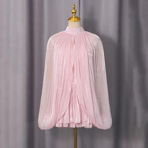 Conjunto de Dos Piezas con Volantes para Mujer, <span class=keywords><strong>Top</strong></span> de Cuello Alto y Manga Larga, Vestido sin Tirantes, Conjuntos Femeninos - Product Image 2