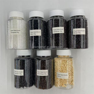 Kératines italiennes de qualité supérieure, 100 g par flacon, couleurs ambre transparentes, granulés, perles pour extensions de cheveux K/I/U/V, outils - Product Image 2