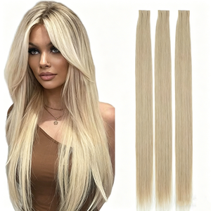 Juego de 3 Extensiones de Cabello con Clip, Lisas, Sintéticas, Resistentes al Calor, de Fibra, Tipo Cortina - Product Image 1