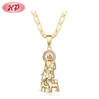 Hiphop Bijoux Religieux Mode Or Bouddha Collier Pendentif