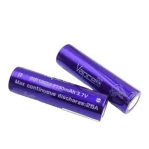 可充电锂离子电池vtcell INR18650 2100mAh 25A 3.7V电池，用于手电筒PK 18650 VTC4