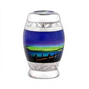 Aurora Australis Petite Urne pour Cendres Souvenir avec Boîte Cadeau en Velours pour Urne Crémation pour Cendres Humaines Urne Décorative Sac Gratuit - Product Image 1