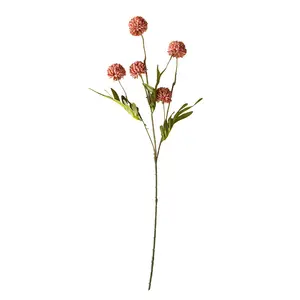 51,5 cm precio barato seda crisantemo pompón flor 5 cabezas tallo diente de león artificial para la decoración del hogar