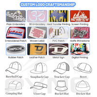 Gorras de Béisbol Ajustables de 5 Paneles en Dos Tonos para Hombre y Mujer, Gorra de Béisbol de Algodón con Bordado 3D Personalizado al por Mayor