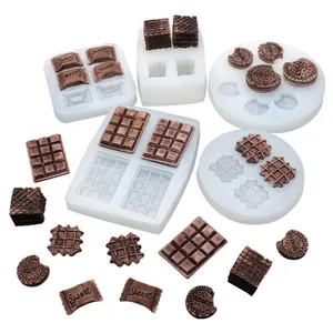 New Ideas 5 Types Of Biscuit Wafer Chocolate Candy Silicone Mold Diy Baking Candle Cake Decoration Spot Wholesale