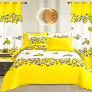 ชุดเครื่องนอนลายดอกไม้แบบใหม่ 8 ชิ้น พร้อมผ้าม่าน ตกแต่งบ้านอย่างหรูหรา ชุดผ้าปูที่นอนขายส่ง - Product Image 5