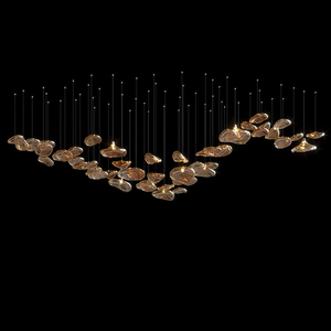 Luce creativa del pendente della sfera di vetro per il salotto <span class=keywords><strong>lampadario</strong></span> moderno per soffitti alti Design di illuminazione del pendente - Product Image 4