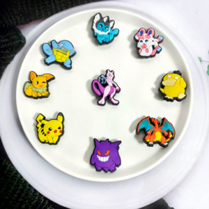 Breloques de chaussures Pokémon, accessoires perforés pour pantoufles, embellissements DIY, clips et boucles de chaussures en PVC souple, thème dessin animé et anime - Product Image 5