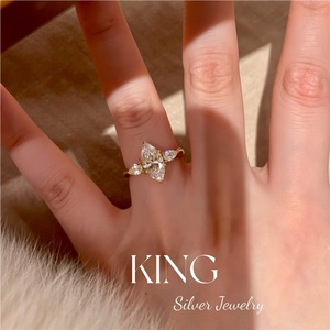 แหวนเพชรรูปดาว King Silver Jewelry เงินแท้ S925 ชุบทอง สำหรับผู้หญิง - Product Image 4
