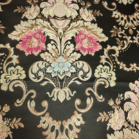 Tissu Jacquard Brocart Métallique 236 g/m² en Polyester Teint en Fil à Motifs Floraux 3D pour Robe de Mariée et de Soirée
