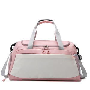 Pink Low MOQ Custom Sports Travel <b>Bag</b> Duffel <b>Bags</b> Waterproof Nylon Overnight Tote <b>Bag</b> for Women - Product Image 3