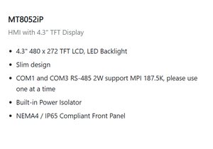 Pantalla Táctil HMI LCD Weintek MT8052iP, Resolución 480*272, 400cd/m, Ethernet, RS485, USB, para Maquinaria de Automatización Industrial - Product Image 5
