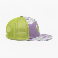 Casquette Trucker Camouflage Violet Lime avec Dos en Maille et Broderie 3D en Relief – Idéale pour la Chasse en Extérieur, Unisexe, Été
