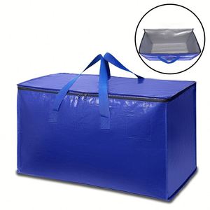 Sacs de rangement et de déménagement en PE/PP tissé, grande capacité, robustes, avec fermeture éclair, pour le salon - Product Image 1