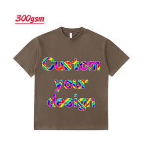 T-shirt DTG surdimensionné à manches courtes 300 g/m² avec logo personnalisé 100% coton T-shirts pour hommes DTF grande taille de haute qualité - Product Image 2