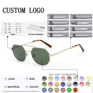 Gafas de Sol de Piloto Unisex, Montura Metálica, Lentes Degradados en Morado, 100% Protección UV, Estilo Rectangular, Protección Solar para Adultos - Product Image 2