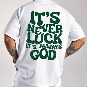 Summer New Men's Casual Round Neck T-Shirt with English Letter Pattern Short Sleeve Top for Men - Product Image 6