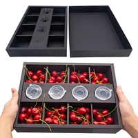 Boîte de présentation en carton en gros avec couvercle et 10/8 compartiments, idéale pour desserts, collations, bento, traiteur et emballage alimentaire
