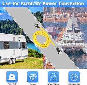 भारी शुल्क नेमा SS2-50P SS2-50R एक्सटेंशन कॉर्ड ट्विस्ट लॉक 6/3 + 8/1 50 amp 15 फीट जेनरेटर पावर कॉर्ड - Product Image 6