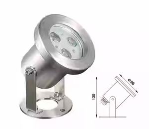 Lumière de fontaine subaquatique LED RGB blanche 3W 12V en acier inoxydable IP68 étanche pour piscine, étang, aquarium - Product Image 1