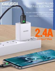 Cable de Datos de Carga Inteligente KAKUSIGA KSC-967 USB a Micro 2.4A, Chips Inteligentes de Filtrado, Carga Segura, Luz LED, 1 Metro - Product Image 3